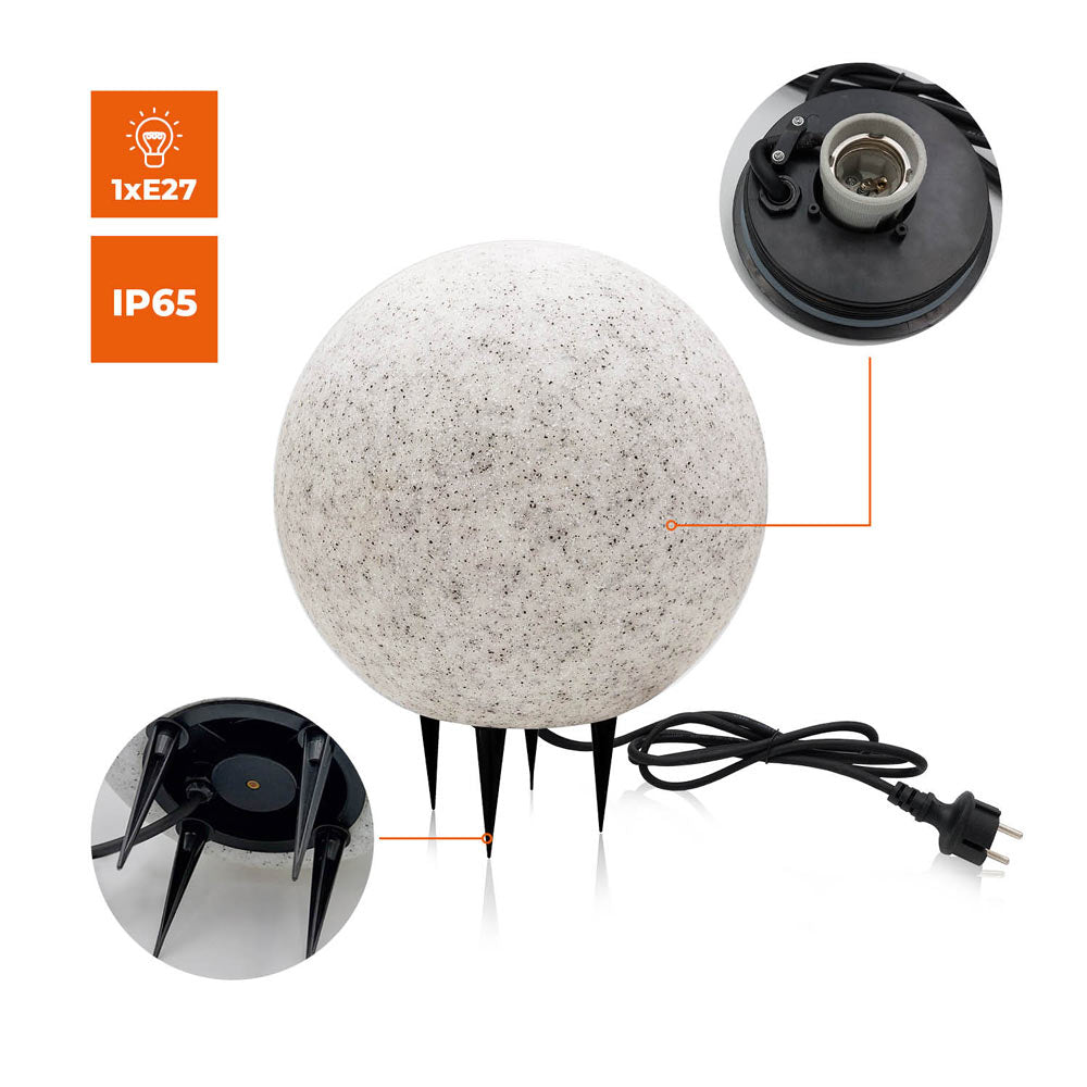 GARDEN BALL pallovalaisin sisä/ulkokäyttöön IP65, pistotulpalla (3 eri kokoa)