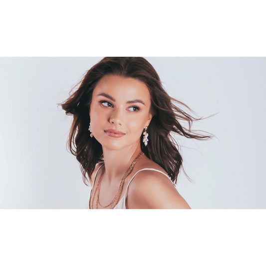 Festive Pearls Earrings - Rose Gold and Silver