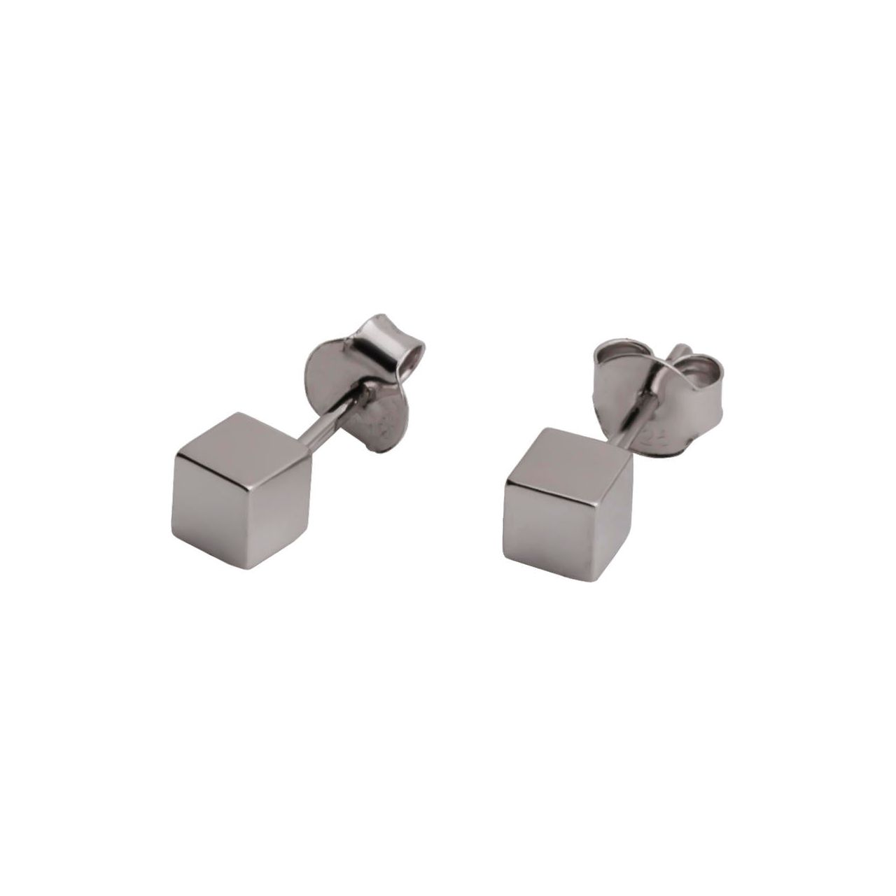 Cube Earrings - Rose Gold and Silver