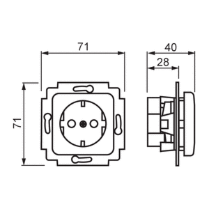 Pistorasia Jussi 1-osainen SCHUKO KL JL valkoinen