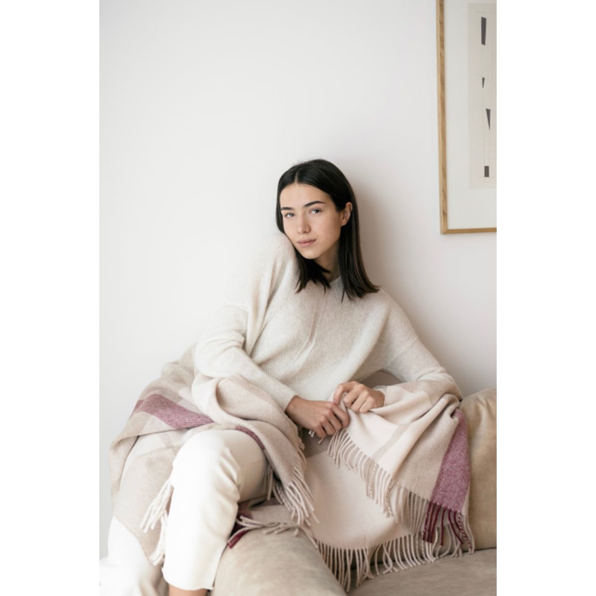 Natural Alpaca Wool Throw – Classic Tartan