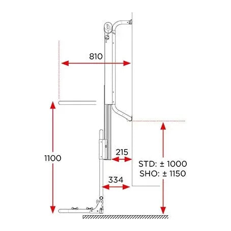 Polkupyöräteline Lift 12 V. Korkeus 980-1360 mm