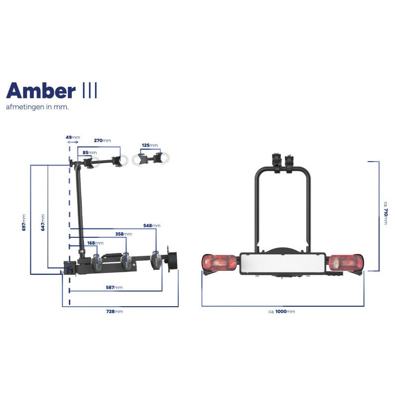 Pro-User Amber III vetokoukun pyöräteline 7/13-pin max. 60 kg