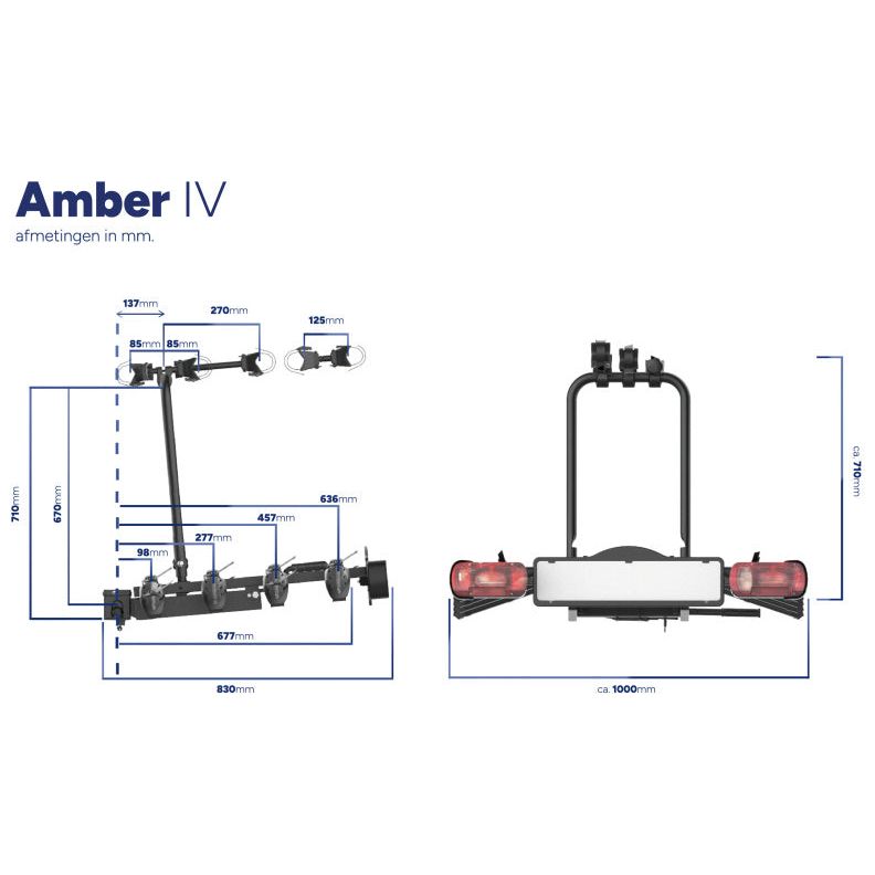 Pro-User Amber IV vetokoukun pyöräteline 7/13-pin max. 60 kg