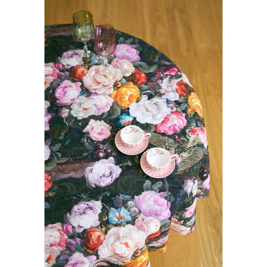 Round Tablecloth - Francine Black