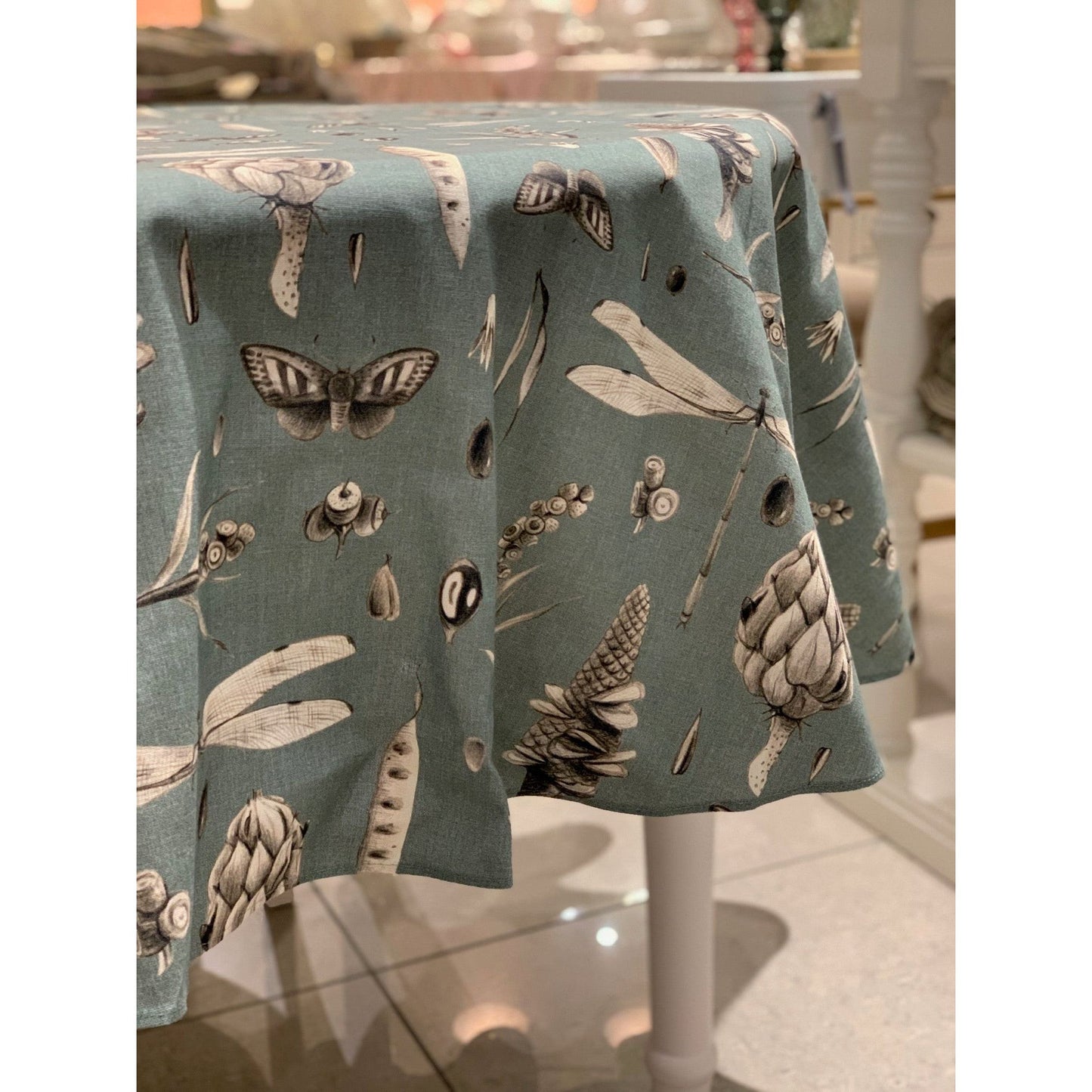 Round Tablecloth - Seeds Aqua