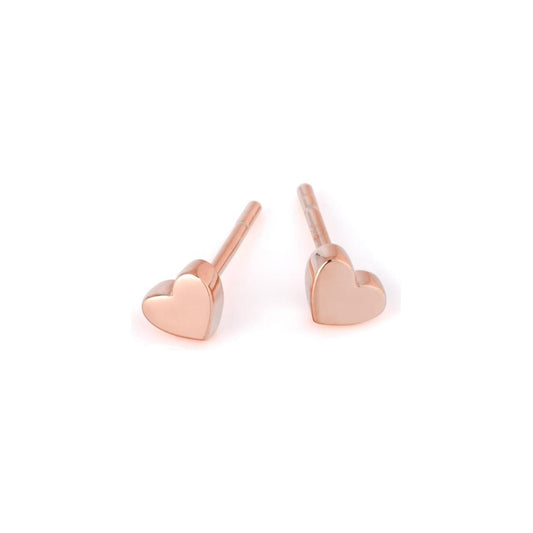 Shiny Heart Earrings - Rose Gold and Silver