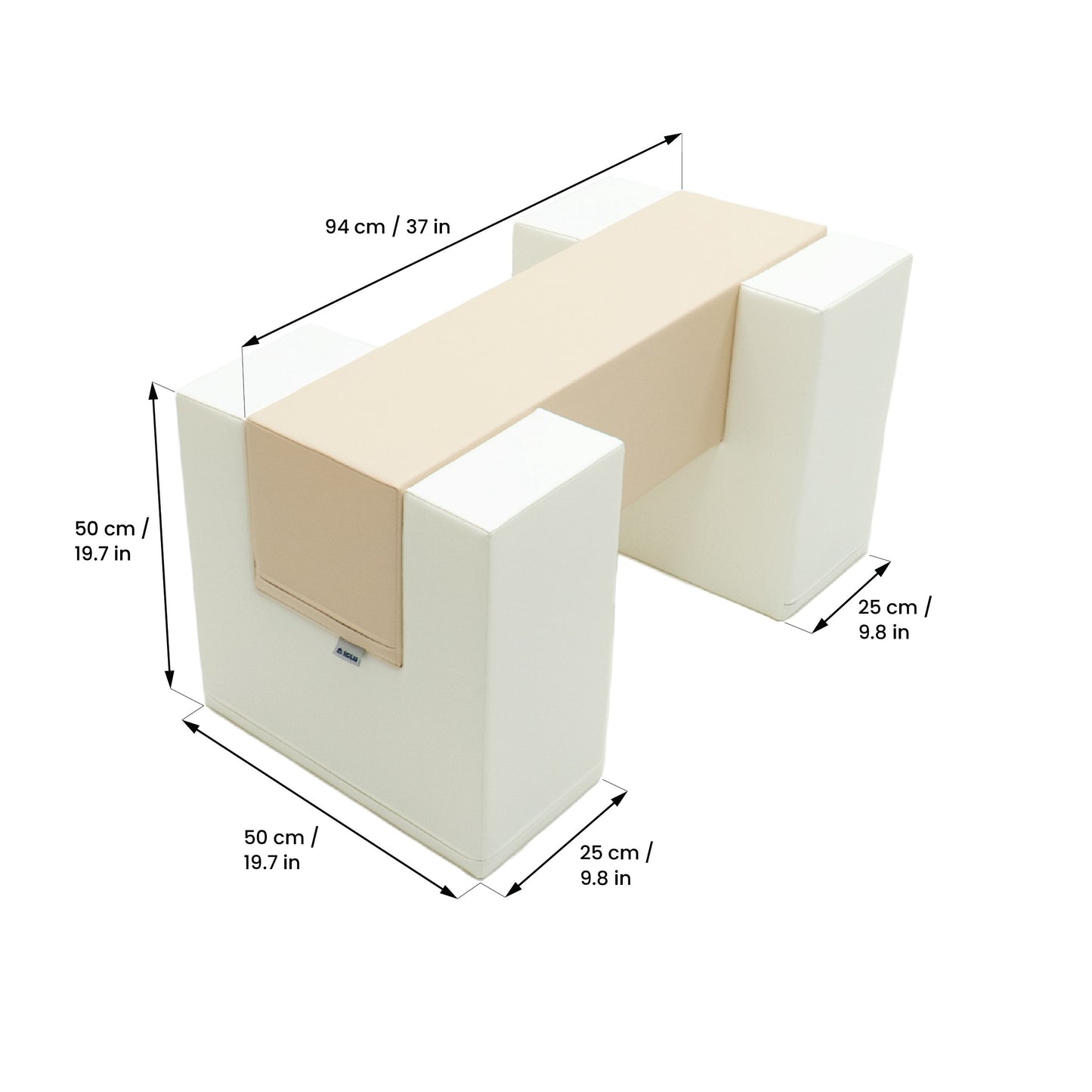 Pehmeä leikkiaktiviteettisetti tasapainosilta - Beige