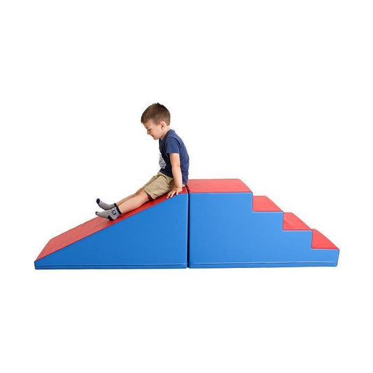 Soft Play Step and Slide Set - Blue and Red