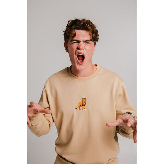 Lion Soft Fleece Sweatshirt - Light Brown