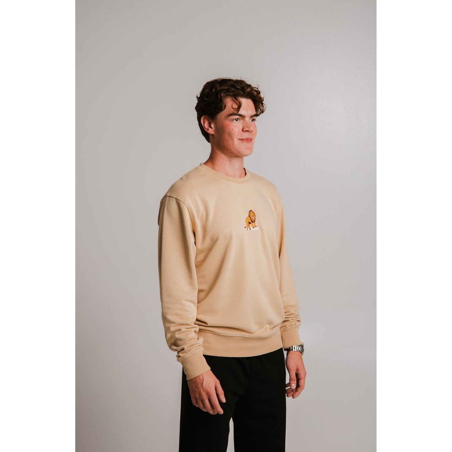 Lion Soft Fleece Sweatshirt - Light Brown
