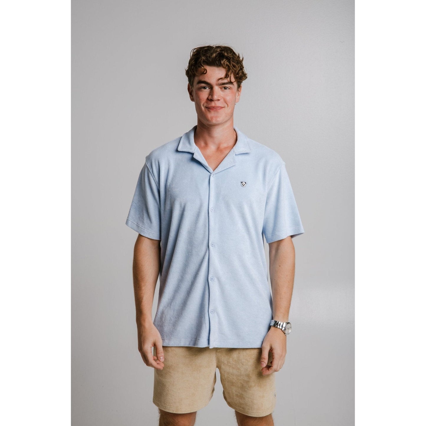 Panda Terry Shirt - Light Blue