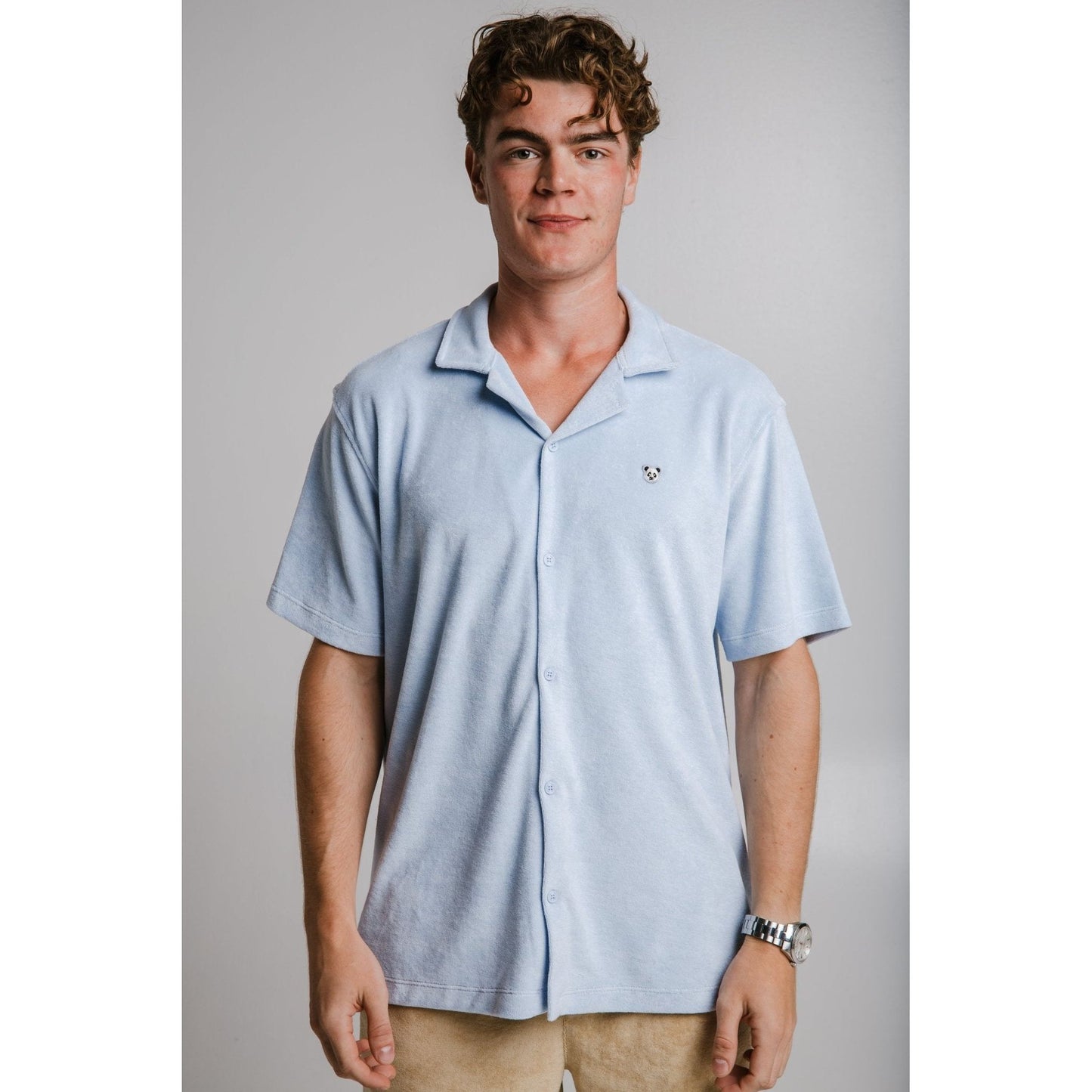 Panda Terry Shirt - Light Blue
