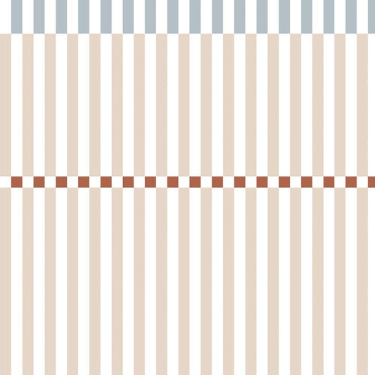 Stripes Nostalgia Blue Beige Wallpaper