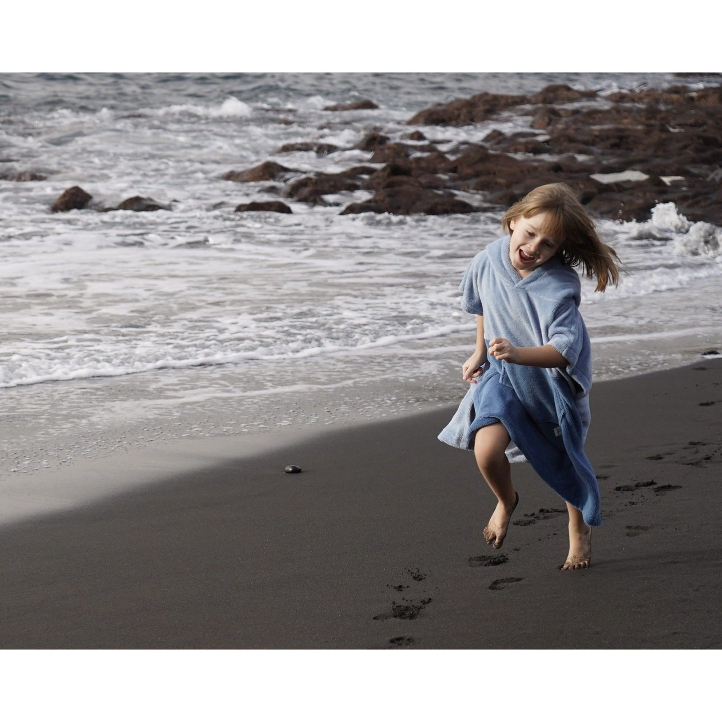 Surfbear Kids Bath Poncho - Blue