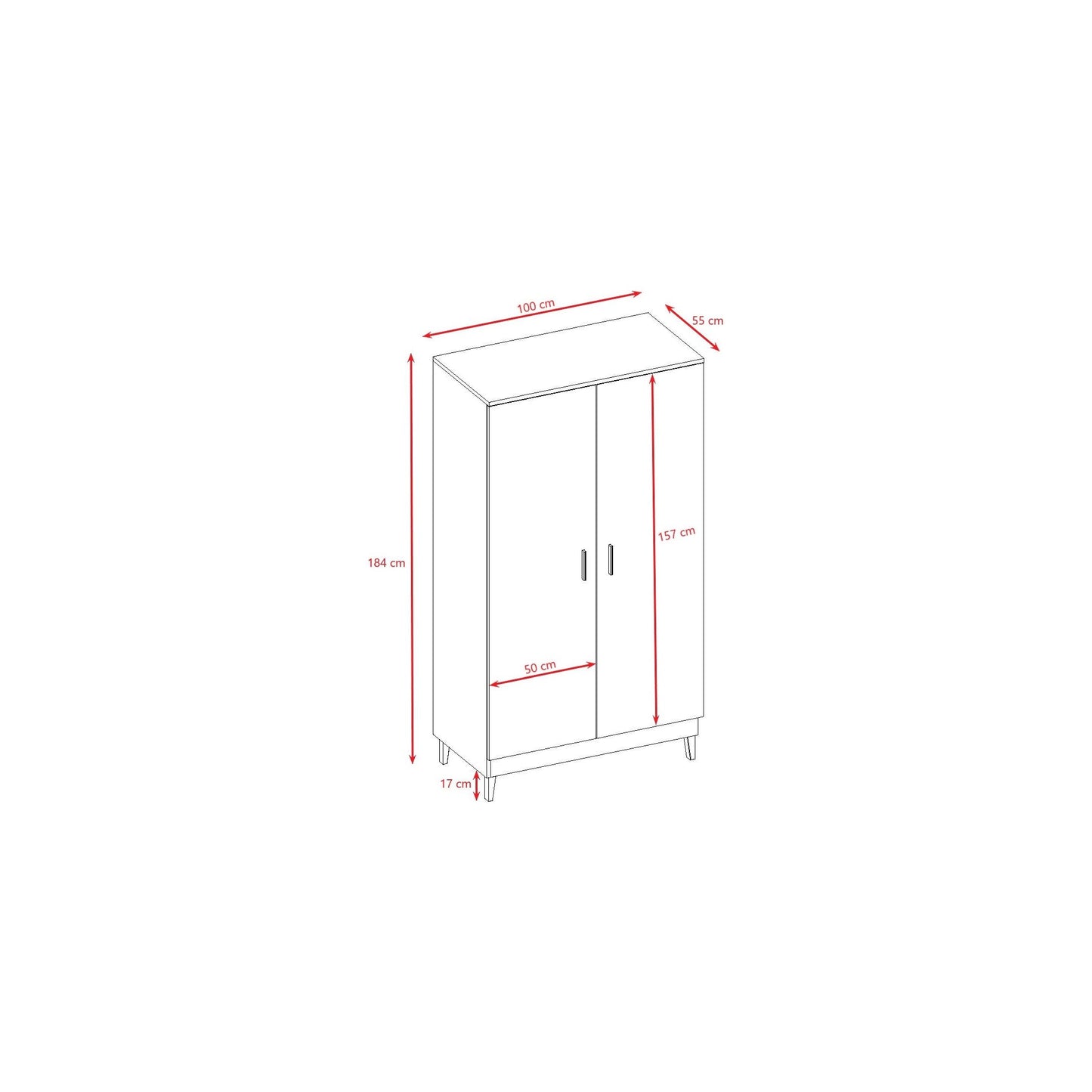 Wardrobe Kubi - White