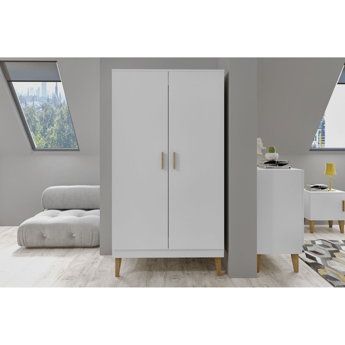 Wardrobe Kubi - White