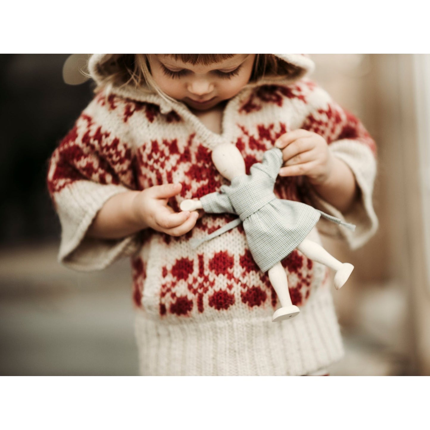 Wooden Beech Doll with Pants