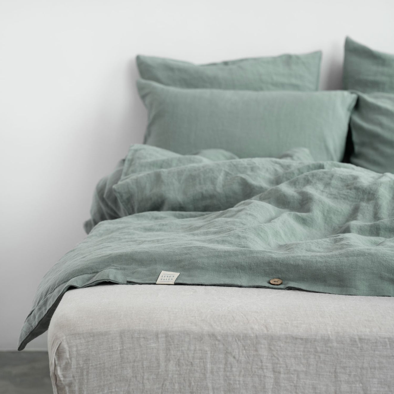 Pellava pussilakanasetti - Green Milieu (Parivuode) - Linen Tales