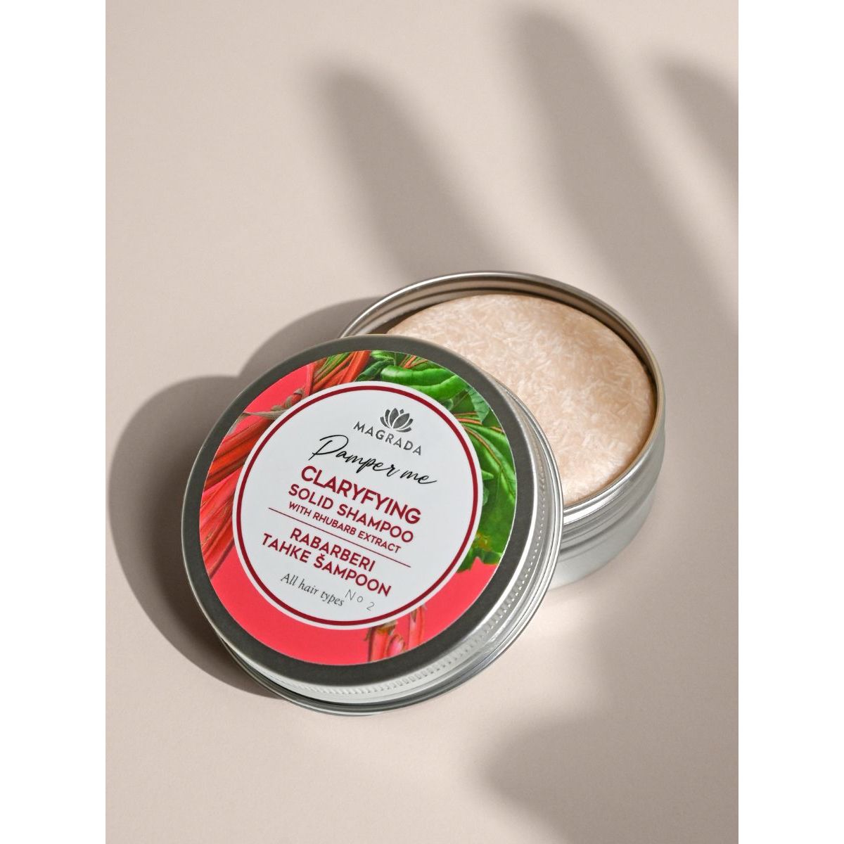Clarifying Solid Shampoo With Rhubarb Extract