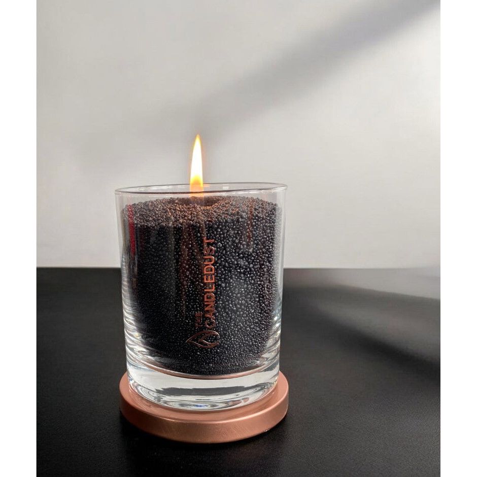 Unscented Powder Candle in Glass - Black 160g