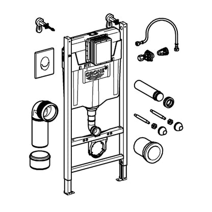 ASENNUSTELINE WC GROHE 38719001 RAPID SL 3-IN-1 113cm