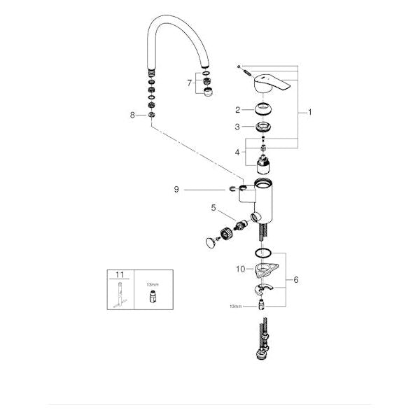 KEITTIÖHANA GROHE 31786001 EUROSMART PKV (6225116)