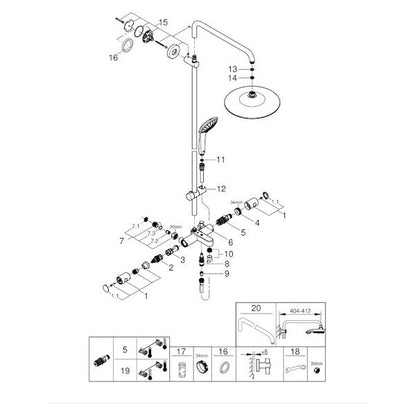 SUIHKUJÄRJESTELMÄ GROHE 26708000 EUPHORIA 260 JP