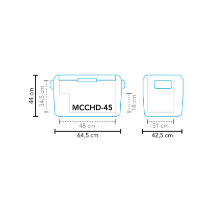 Mestic MCCHD-45 AC/DC-kompressorikylmälaukku 12/24 V - 43 litraa