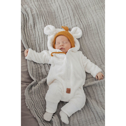 Eared Jumpsuit for Babies and Kids - Fuzzy Ecru