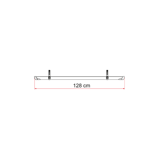 Fiamma Rail Plus polkupyörän kuljetuskisko 128 cm Syvänmusta