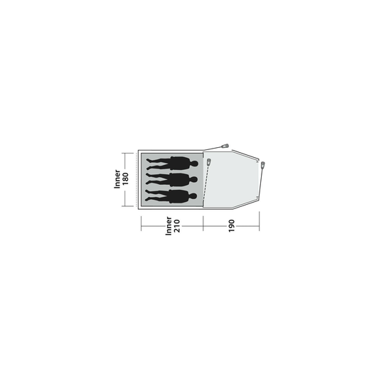 Tunneliteltta Outwell Earth 3 Plus tummanvihreä 3 hengelle