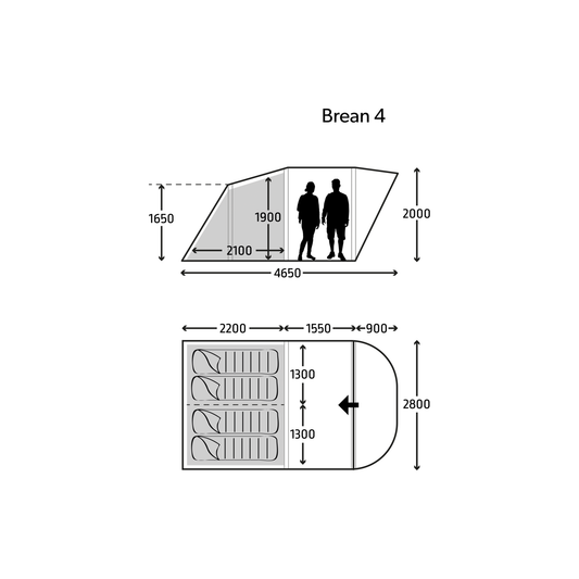 Ilmatäytteinen tunneliteltta Kampa Brean Air 4