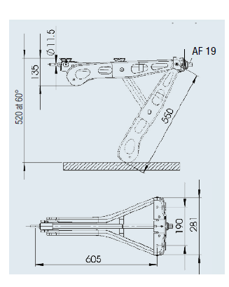 Nurkkatuki AL-KO Stabilform 605x281 mm 1250 kg