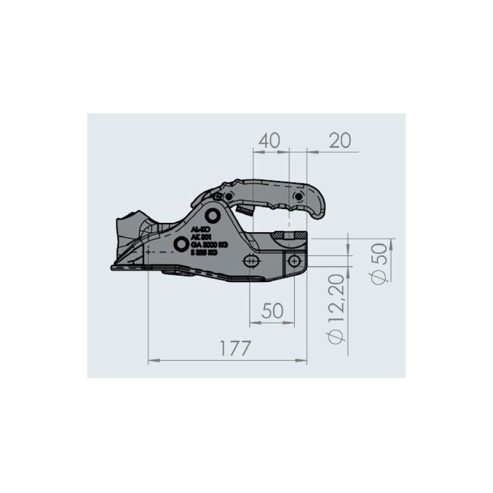 Kuulakytkin AK301 3000 kg, Ø50 mm, valu, AL-KO