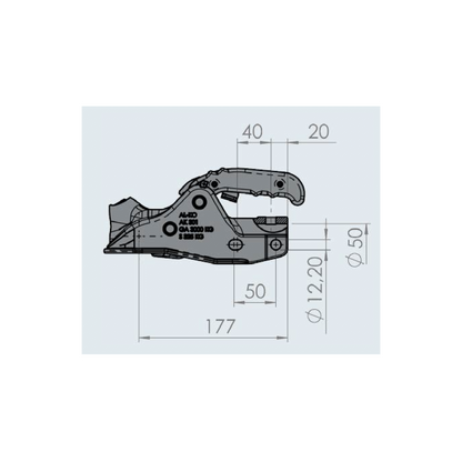 Kuulakytkin AK301 3000 kg, Ø50 mm, valu, AL-KO