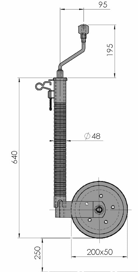 Nokkapyörä AL-KO rihlaputki 300 kg