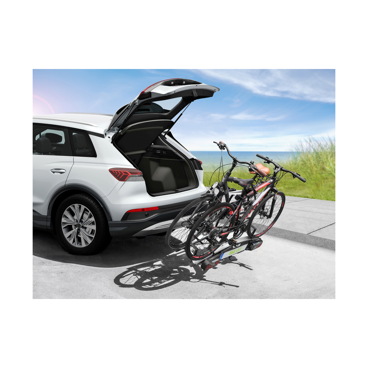 Pyöräteline Eufab Bike Lift kahdelle pyörälle musta