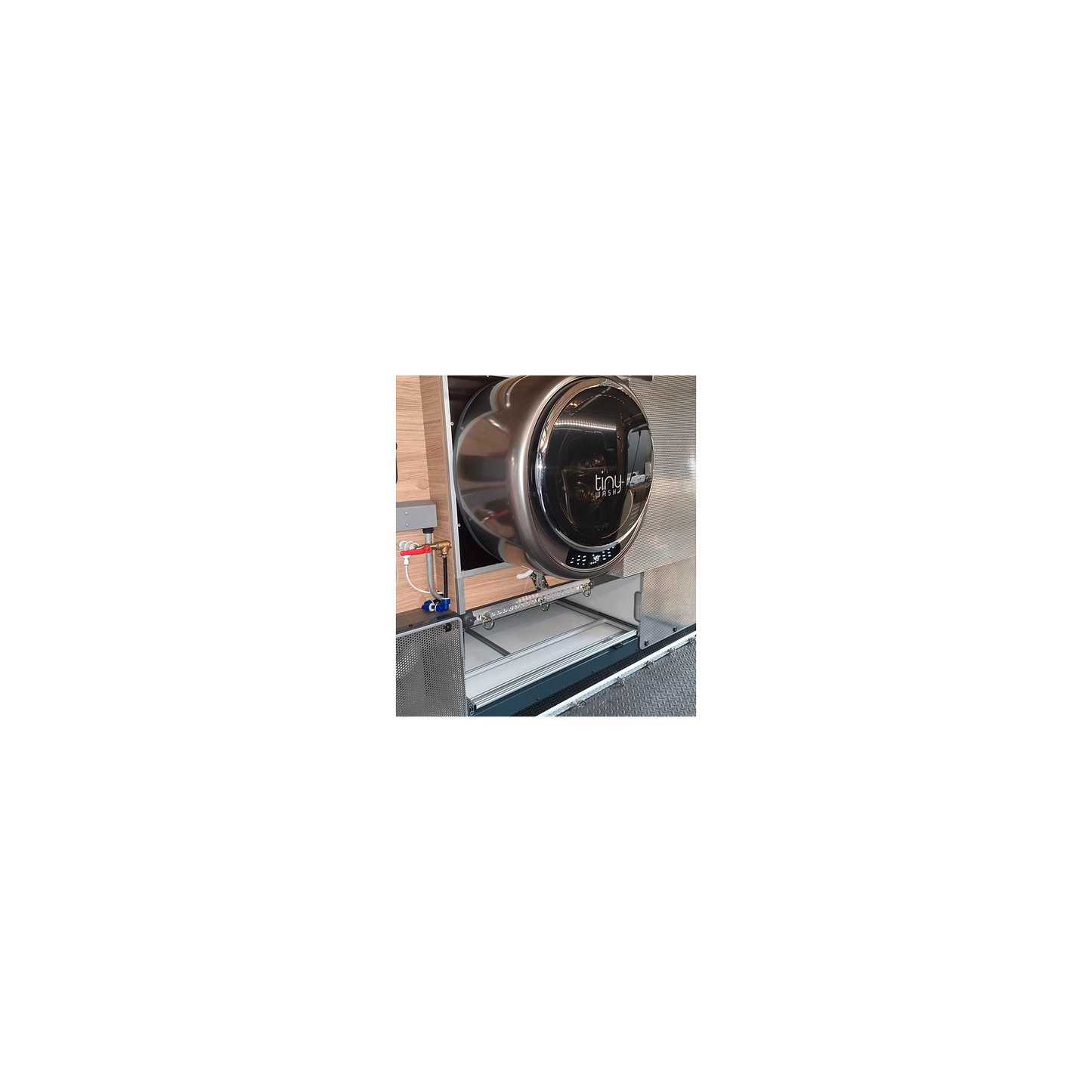TinyWASH WT-1-EU pesukone-kuivausrumpu hopeanharmaa/kromi