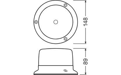 Osram LIGHTsignal LED pyörivä varoitusvalo, 3-pulttikiinnitys