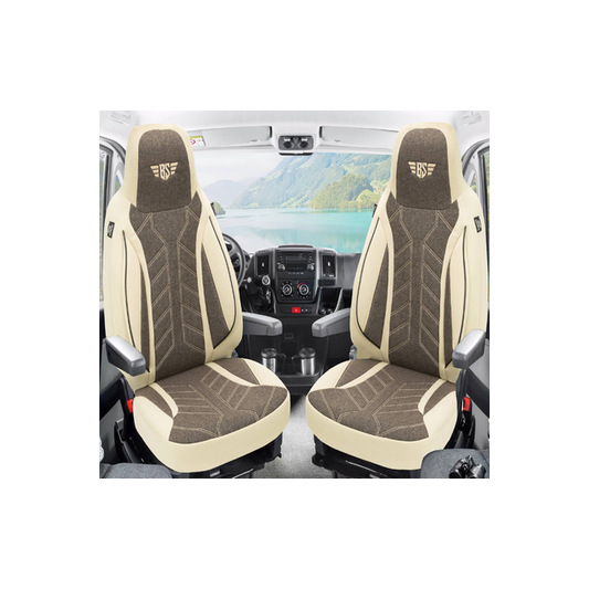 Bremer Istuinsuojat 2 kpl Ducato / Jumper / Boxer - Beige/Ruskea