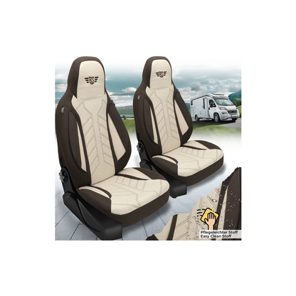 Bremer Istuinsuojat 2 kpl Ducato / Jumper / Boxer - Ruskea/Beige