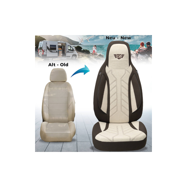 Bremer Istuinsuojat 2 kpl Ducato / Jumper / Boxer - Ruskea/Beige