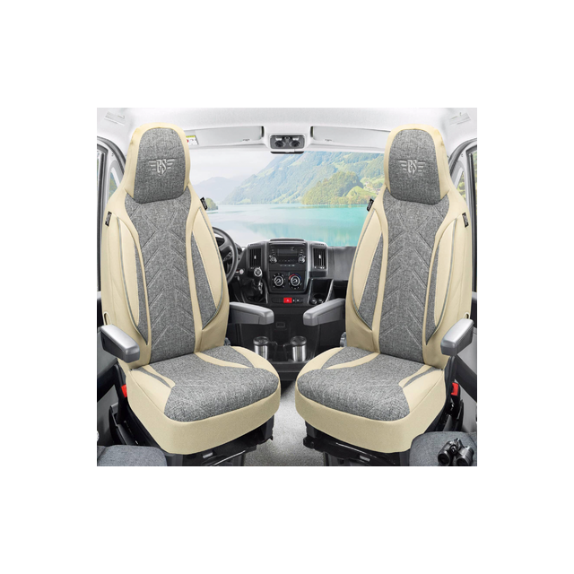Bremer Istuinsuojat 2 kpl Ducato / Jumper / Boxer - Harmaa/Beige
