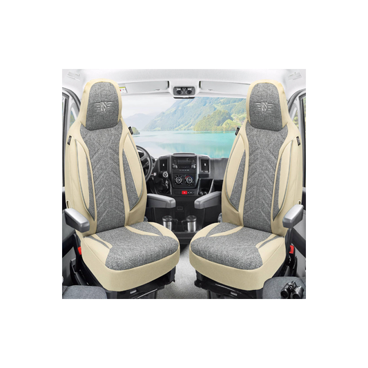Bremer Istuinsuojat 2 kpl Ducato / Jumper / Boxer - Harmaa/Beige