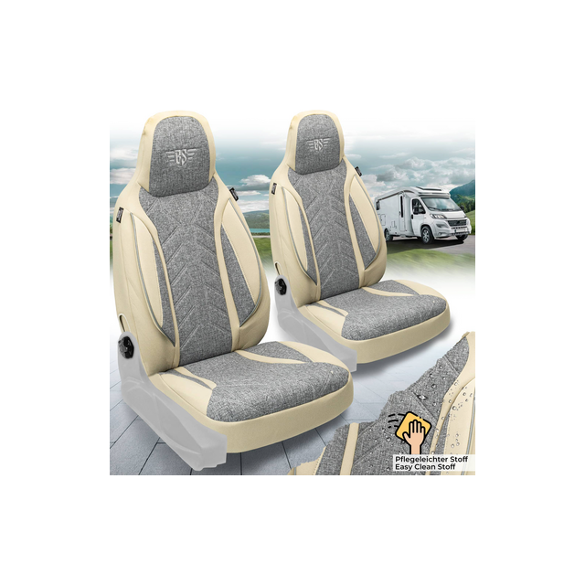 Bremer Istuinsuojat 2 kpl Ducato / Jumper / Boxer - Harmaa/Beige