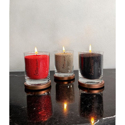 Unscented Powder Candle in Glass - Black 160g