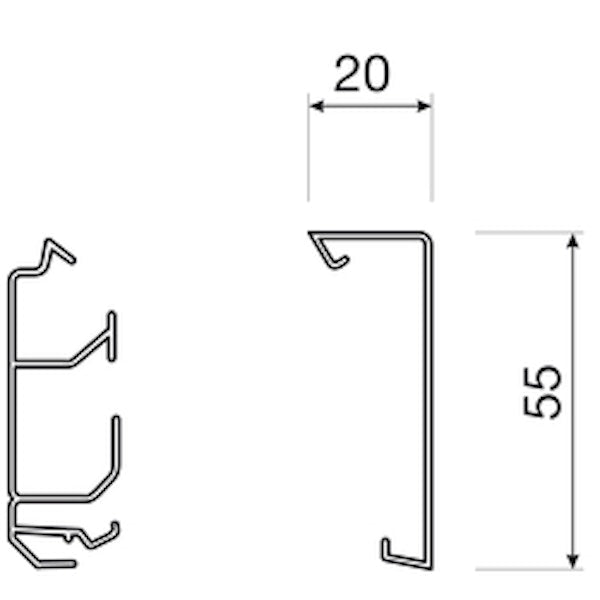 KANSI TEHALIT SL SL200552 PVC SL20x55x2000 MU 2M