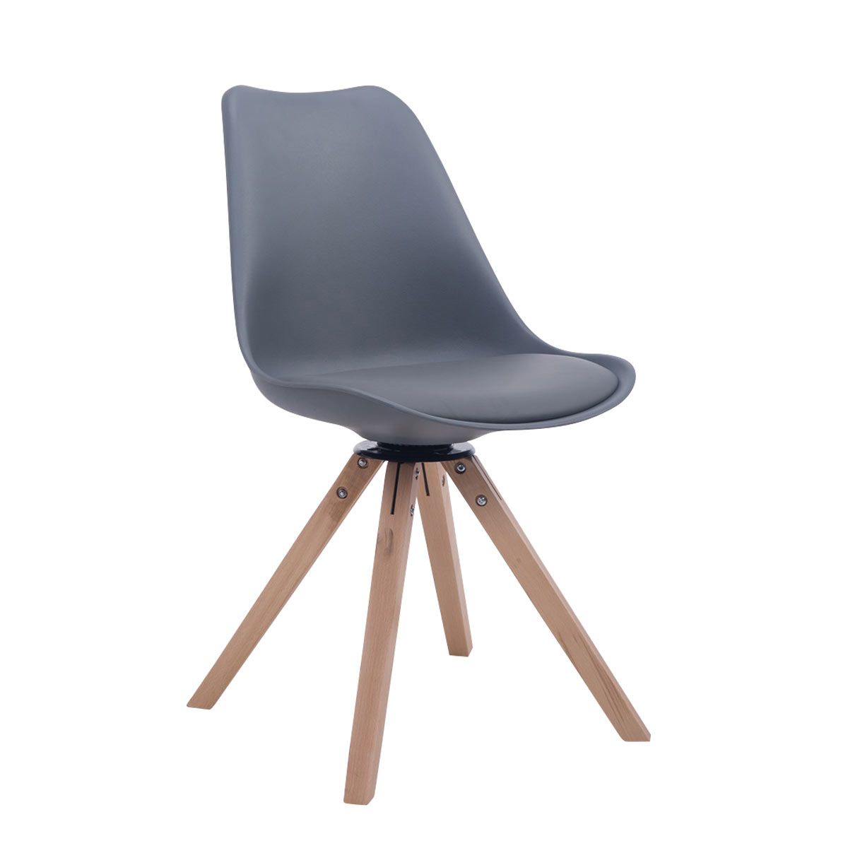 Troyes Swivel Faux Leather Square Vierailijatuoli