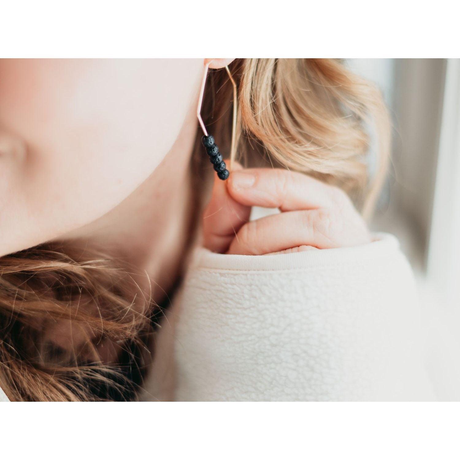 14K Gold Plated Diffuser Earrings - Rhombus